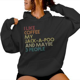 Jack-A-Poo Dog Owner Coffee Lovers Quote Vintage Retro Women Hoodie - Monsterry