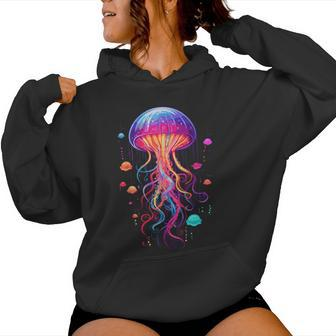 Jellyfish Ocean Animal Scuba Diving Rainbow Jelly Fish Women Hoodie - Seseable