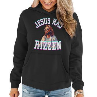 Jesus Has Rizzen Christian Meme Novelty Jesus Christ Women Hoodie | Mazezy