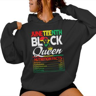 Junenth Black Queen Nutritional Facts Freedom Day Women Hoodie - Monsterry CA