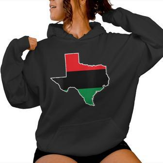 Junenth Pan African Flag Texas Freedom Day Women Hoodie - Monsterry