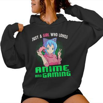 Just A Girl Who Loves Anime And Gaming Gamer Girl Women Hoodie - Thegiftio UK