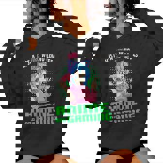 Just A Girl Who Loves Anime And Gaming Gamer Girl Women Hoodie - Thegiftio