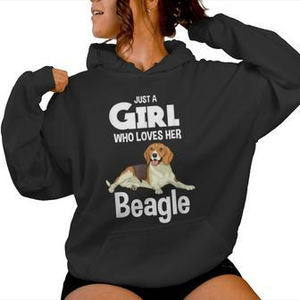 Just A Girl Who Loves Her Beagle Dog Clothes Beagle Women Hoodie - Thegiftio UK