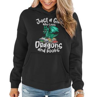 Just A Girl Who Loves Dragons And Books Reading Dragon Women Hoodie - Monsterry AU
