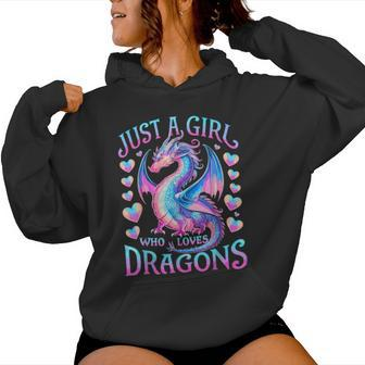 Just A Girl Who Loves Dragons Cute Dragon Women Hoodie - Seseable