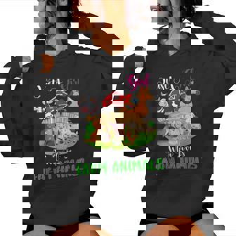 Just A Girl Who Loves Farm Animals Cute Girl Farm Animals Women Hoodie - Thegiftio