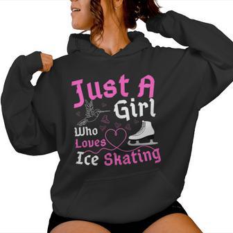 Just A Girl Who Loves Ice Skating Women Hoodie - Thegiftio UK