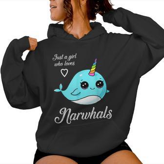 Just A Girl Who Loves Narwhals Women Hoodie - Thegiftio UK