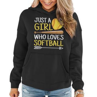 Just A Girl Who Loves Softball Cute Softball Lover Women Hoodie - Monsterry AU