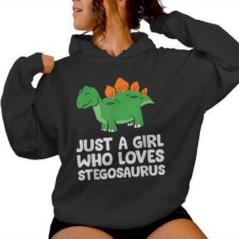 Just A Girl Who Loves Stegosaurus Dinosaurs Women Hoodie - Thegiftio UK