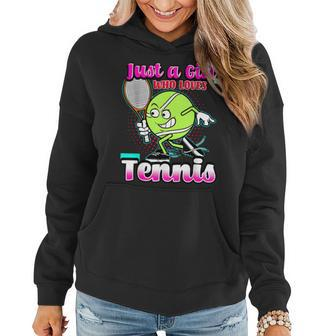 Just A Girl Who Loves Tennis Quote For Tennis Player Women Hoodie - Monsterry