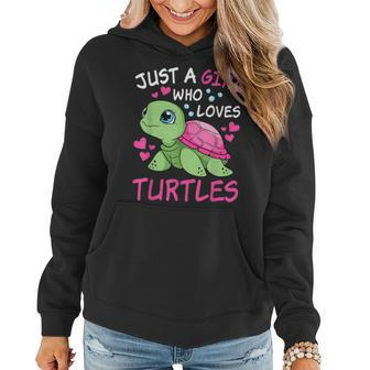 Just A Girl Who Loves Turtles Ocean Animal Cute Sea Turtle Women Hoodie - Thegiftio UK