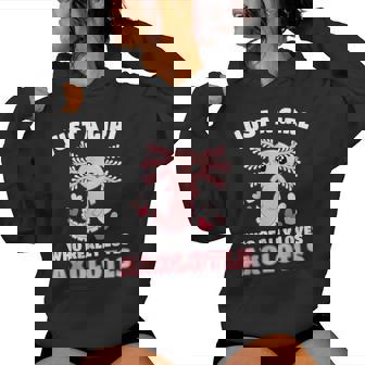 Just A Girl Who Really Loves Axolotls Pink Axolotl Kawaii Women Hoodie - Thegiftio