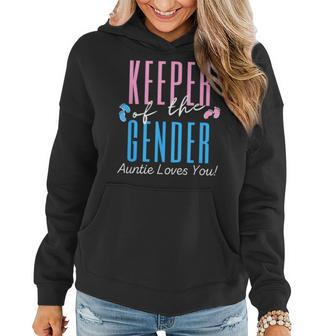 Keeper Of The Gender Auntie Reveal Party Baby Announcement Women Hoodie - Monsterry AU