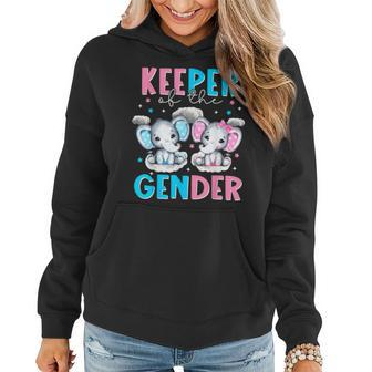 Keeper Of The Gender Boy Or Girl Elephant Gender Reveal Women Hoodie - Seseable