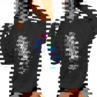 Keira Nombre Personalizado Personalizado Rainbow Unicorn Dabbing Sudadera con capucha para mujer - Regaloses