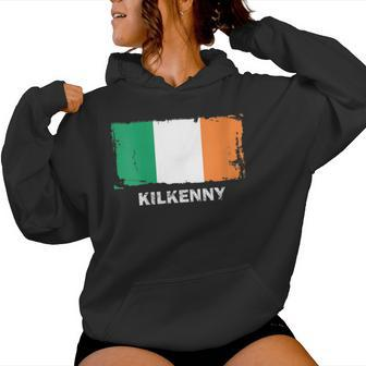Kilkenny Ireland Flag Retro Vintage Distressed Women Hoodie - Monsterry AU