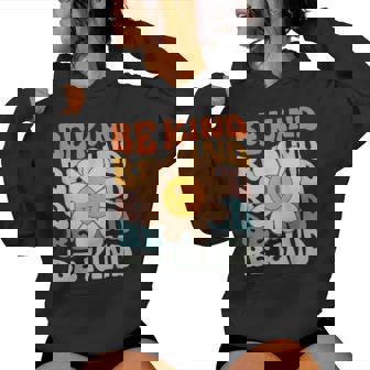 Be Kind Retro Groovy Daisy Kindness Inspirational Be Kind Women Hoodie - Monsterry