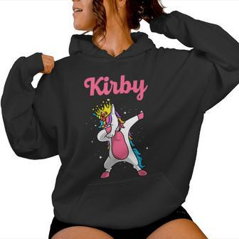 Kirby Name Personalized Birthday Dabbing Unicorn Queen Women Hoodie - Seseable
