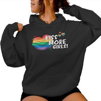 Kiss More Girls Lgbt Lgbtq Pride Awareness Lesbian Women Women Hoodie - Monsterry CA