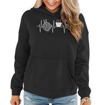 Knitting Coffee Lover Heartbeat Knitting And Coffee Women Hoodie - Monsterry UK