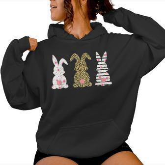 Leopard Bunny Easter Rabbit Happy Easter Day Girls Kid Women Hoodie | Mazezy