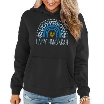 Leopard Rainbow Happy Hanukkah Chanukah Jew Girls Kid Women Hoodie - Monsterry UK