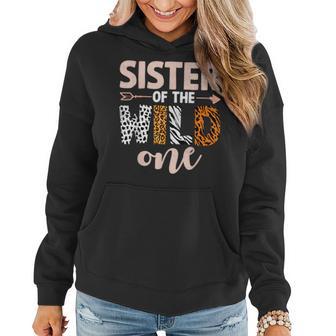 Leopard Sister Of Wild One Jungle 1St Birthday Decorations Women Hoodie - Thegiftio UK