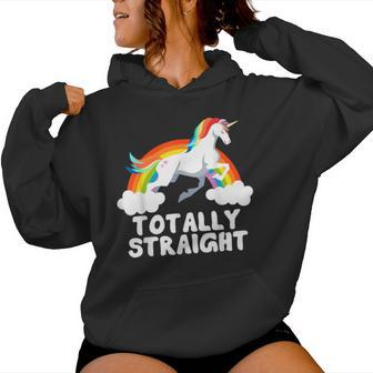 Lgbt Gay Pride Totally Straight Unicorn Rainbow Support Women Hoodie - Thegiftio UK