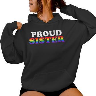 Lgbtq Proud Sister Gay Pride Lgbt Ally Sibling Family Women Hoodie - Monsterry