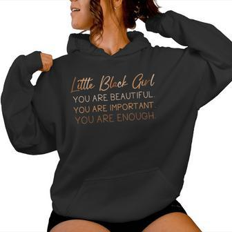 Little Black Girl Beautiful Important Black History Month Women Hoodie - Seseable