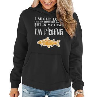 Might Look Like Listening Fishing Angler Kid Women Hoodie - Seseable
