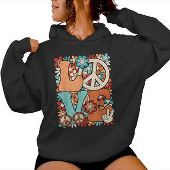 Love 60'S 70'S Party Outfit Groovy Hippie Peace Girls Women Hoodie - Thegiftio UK