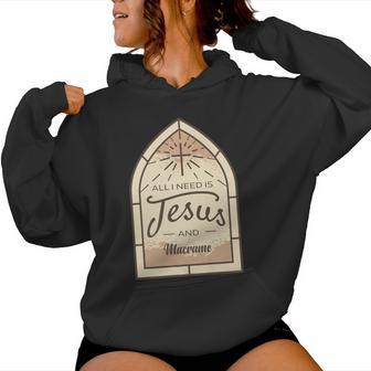 I Love Jesus And Macrame Hobby Lover Christian Women Hoodie - Monsterry