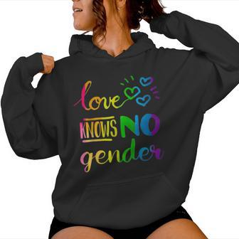 Love Knows No Gender Lgbt Pride Rainbow Women Hoodie - Monsterry DE