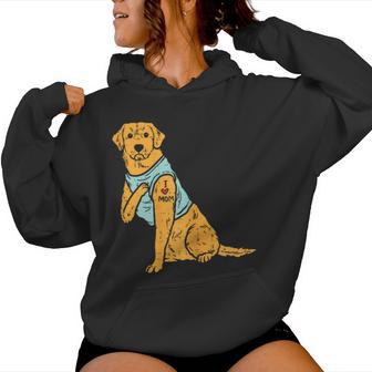 I Love Mom Golden Retriever Labrador Dog Lover Women Women Hoodie - Monsterry UK