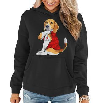 I Love Mom Tattoo Beagle Dog Lover Beagle Mom Women Hoodie - Thegiftio UK