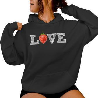 I Love Strawberries Strawberry Acai Fruit Girls Women Hoodie - Thegiftio UK