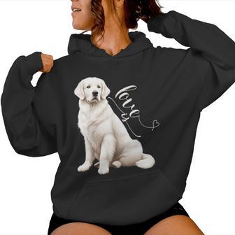 Love Is White English Cream Golden Retriever Mom Dog Puppy Women Hoodie - Seseable