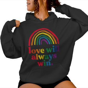 Love Will Always Win Pride Rainbow Kid Child Lgbt Quote Fun Women Hoodie - Monsterry DE