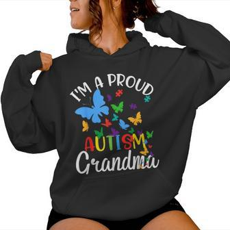 I M A Proud Autism Grandma Butterflies Autism Awareness Women Hoodie - Seseable