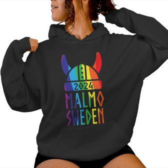 Malmo Sweden 2024 Swedish Viking Rainbow Gay Lesbian Pride Women Hoodie - Monsterry UK