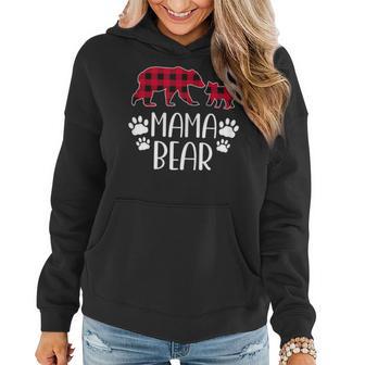 Mama Bear Christmas Pajama Red Buffalo Plaid Mother's Day Women Hoodie - Monsterry DE