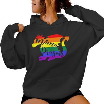 Mama Dragon Rainbow Colored Dragon Graphic Women Hoodie - Monsterry DE