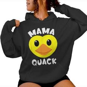 Mama Quack Yellow Duck Mama Duck Women Hoodie - Monsterry