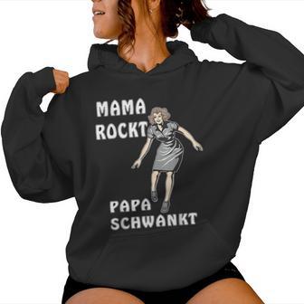 Mama Rockt Papa Schwankt Kind Familie Mama Kapuzenpullover für Damen - Geschenkecke