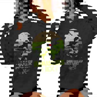 Mamasaurus Rex Dinosaurio Mamá Y 2 Niños Retrointage Sudadera con capucha para mujer - Regaloses