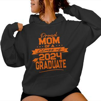 Matching Family Orange Proud Mom Class Of 2024 Graduate Women Hoodie | Mazezy