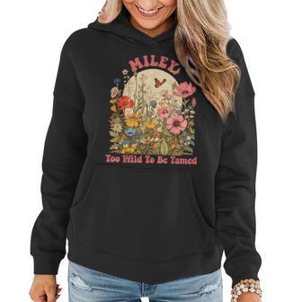 Miley Name Cute Retro Girls Wildflower Miley Name Women Hoodie - Monsterry UK